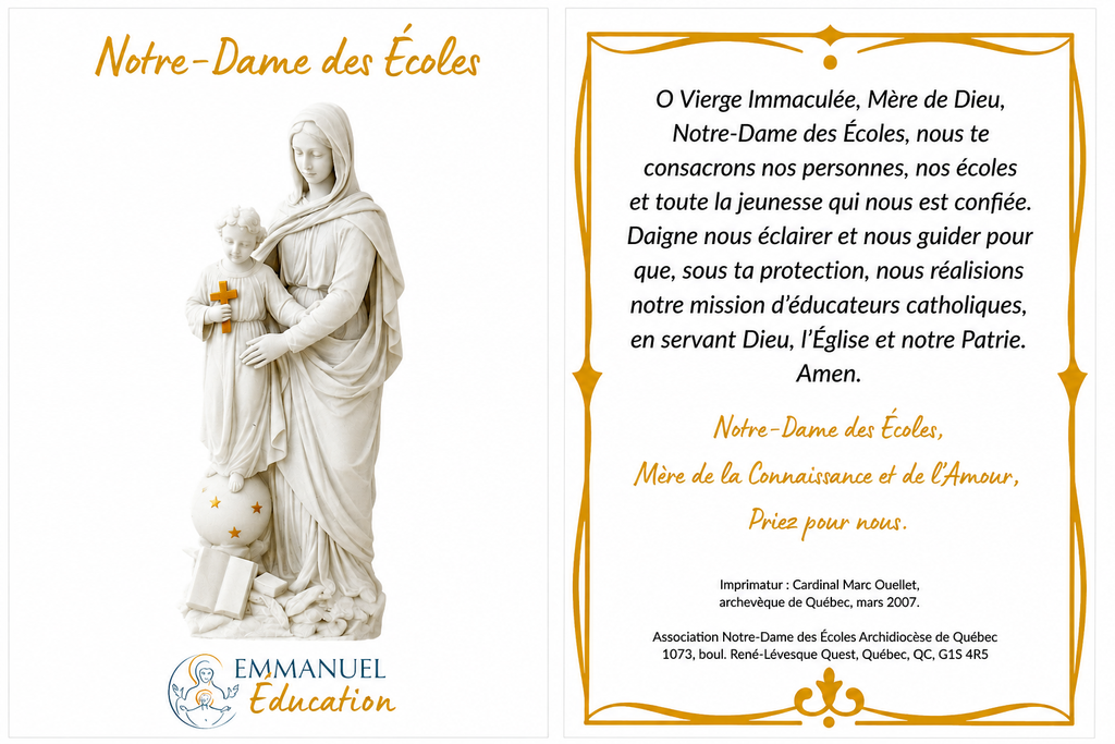 Cartes de Prière à ND des Écoles